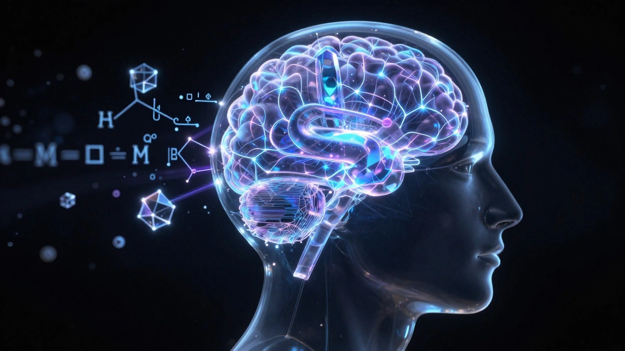 Abstract illustration of brain memory consolidation during sleep