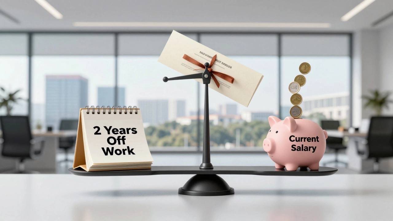 Scale balancing tuition costs against salary during study