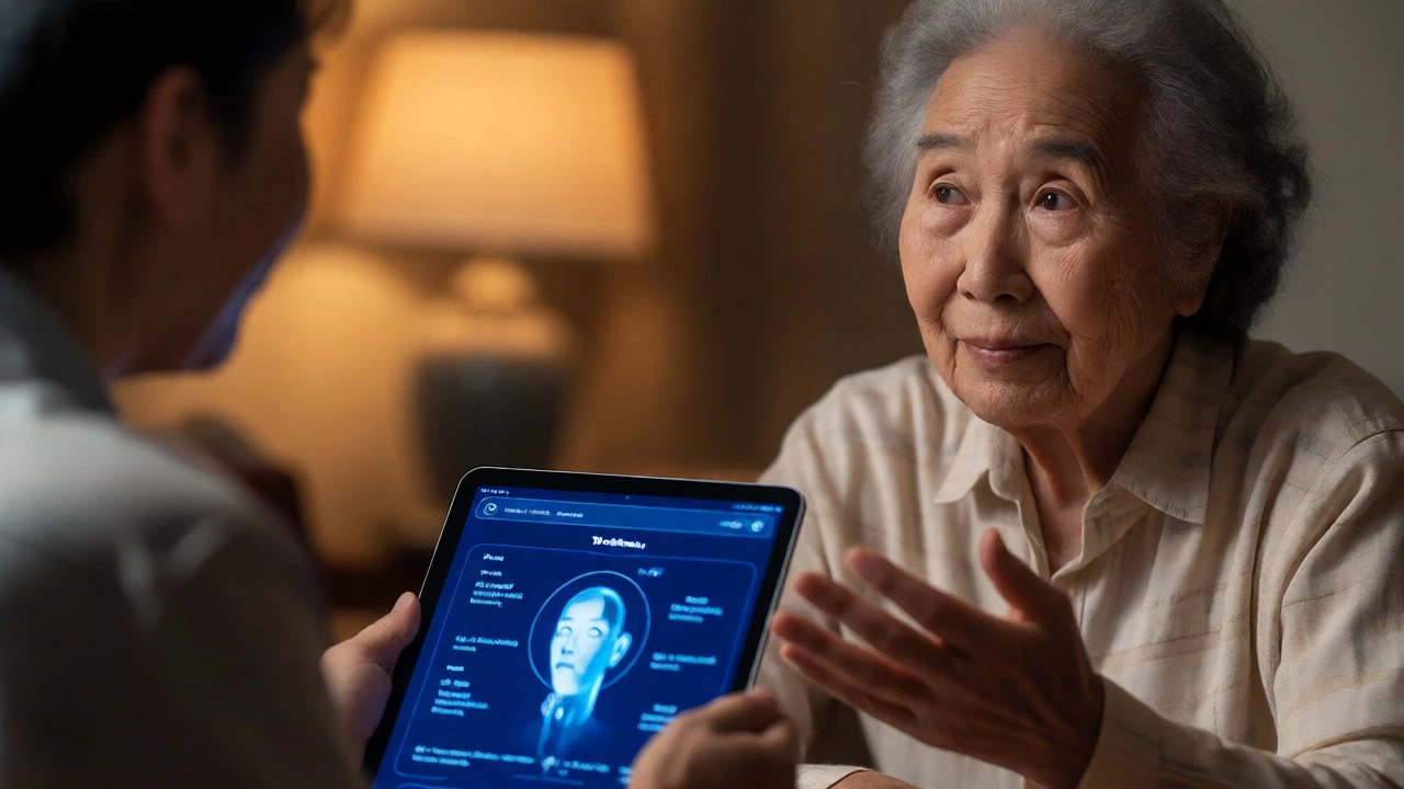 Student using AI app while receiving nuanced guidance from a human teacher